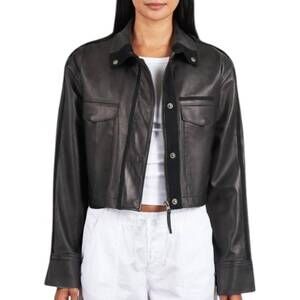 NEW JAKETT toni patina leather jacket in black